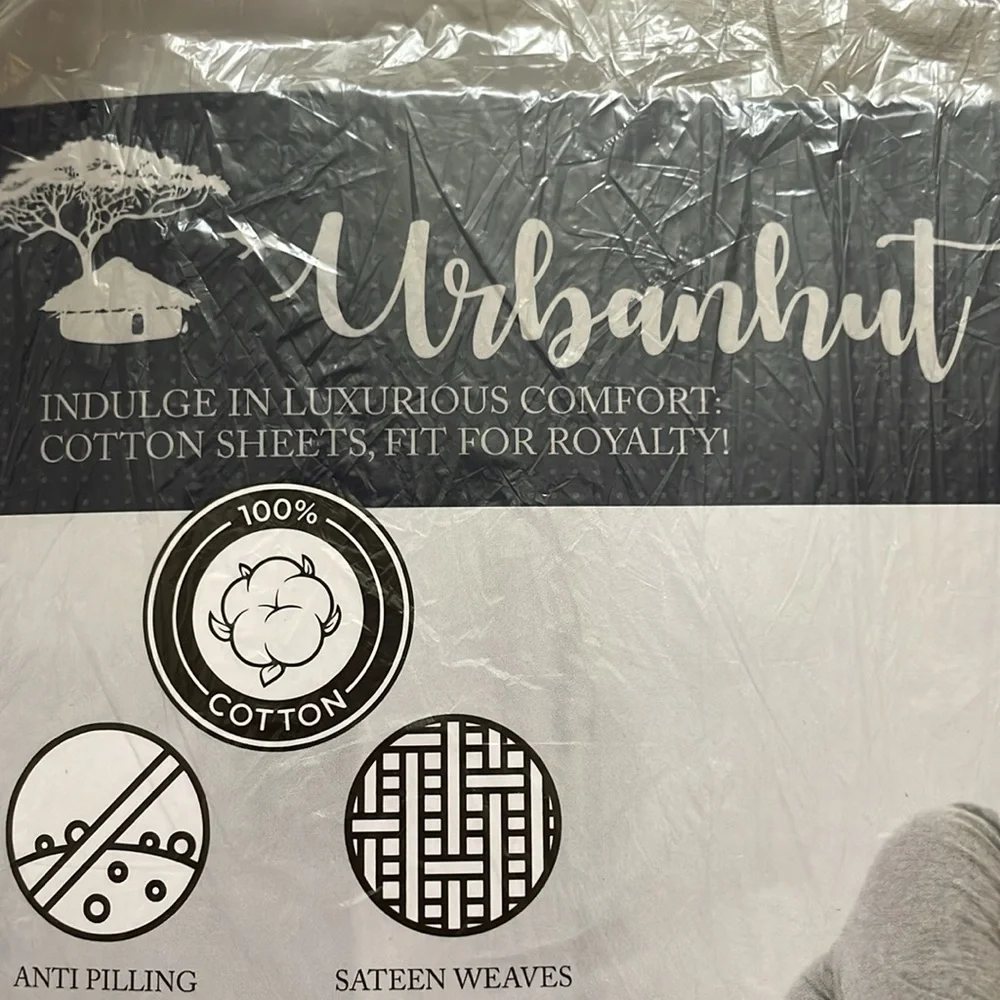 Urbanhut 1000 Thread Gray Cotton Sheets. NWOT. Full Size Sheets.